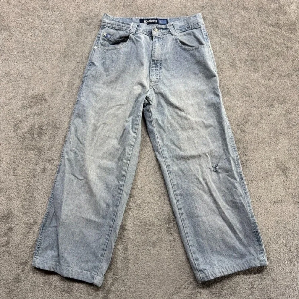 Kno Betta Jeans Mens Measured 29x24  Y2K Baggy Hip Hop‎ Rap Blue